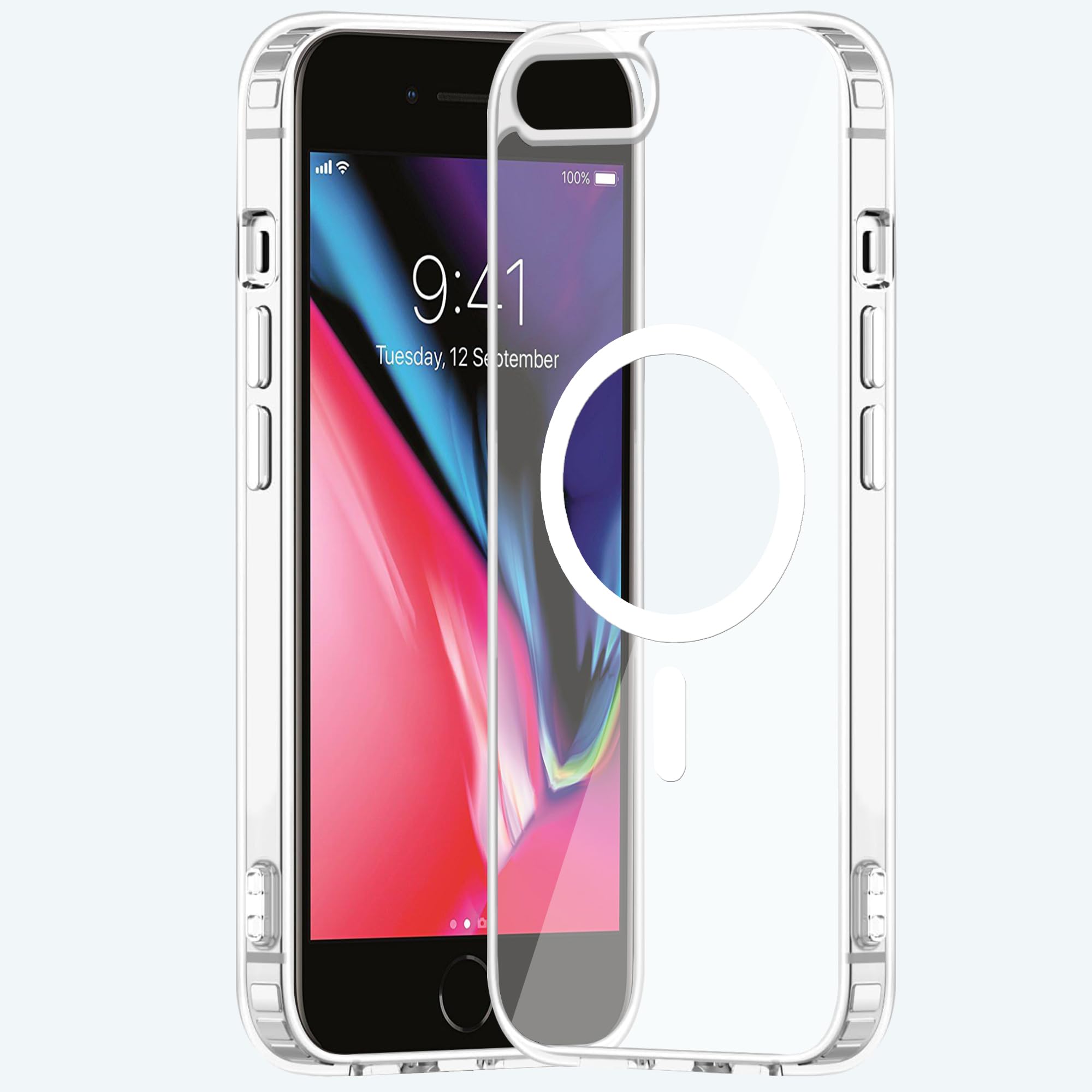 Amazon Basics Clear Magnetic Case Cover for Apple iPhone 8 Plus